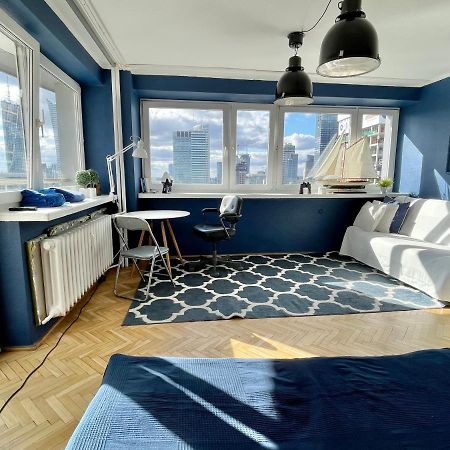 Super Apartament Blue Scisle Centrum Dwie Linie Metra Netflix Wifi 300 Mbs Panorama Miasta Warschau Buitenkant foto