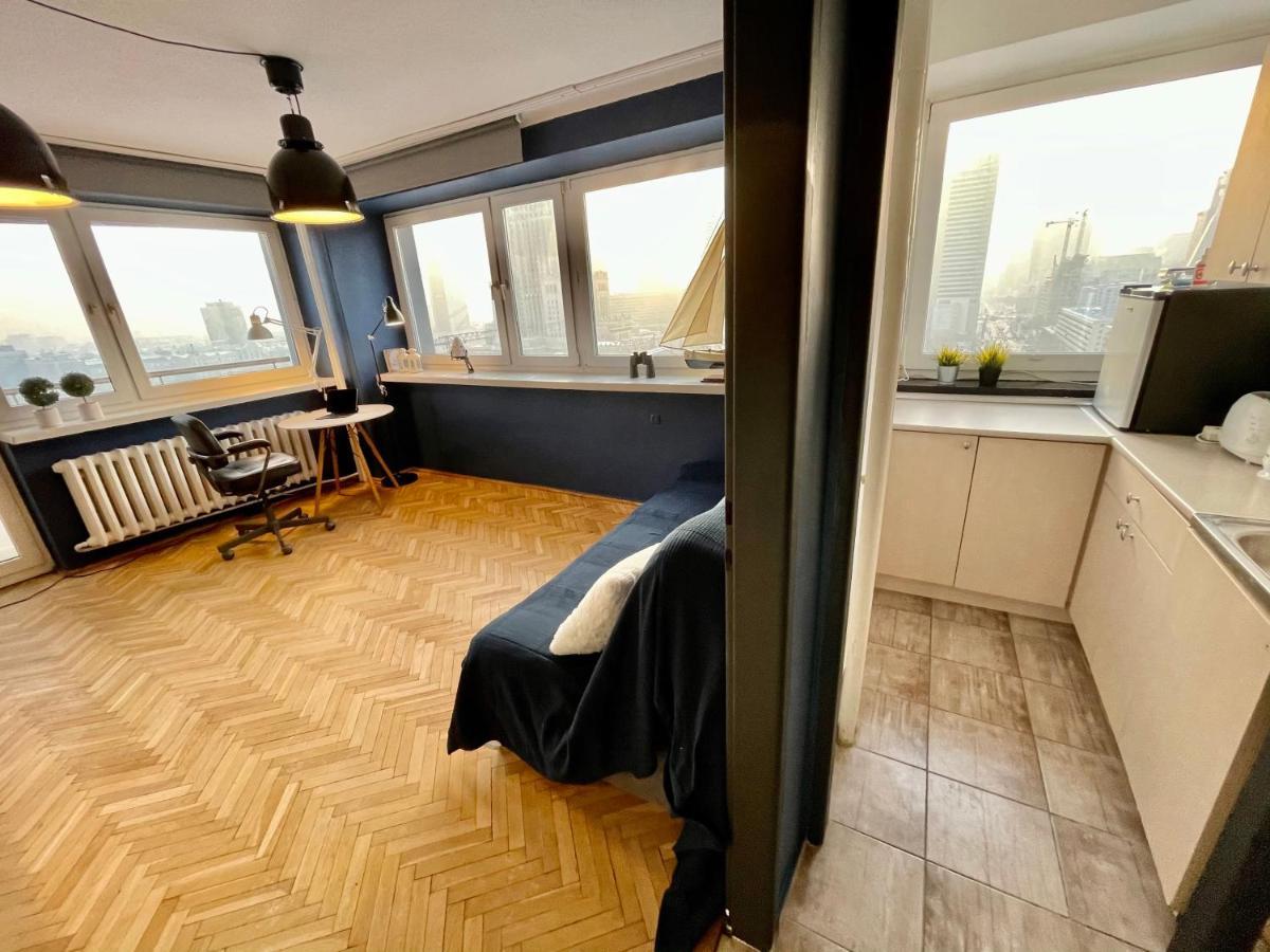 Super Apartament Blue Scisle Centrum Dwie Linie Metra Netflix Wifi 300 Mbs Panorama Miasta Warschau Buitenkant foto