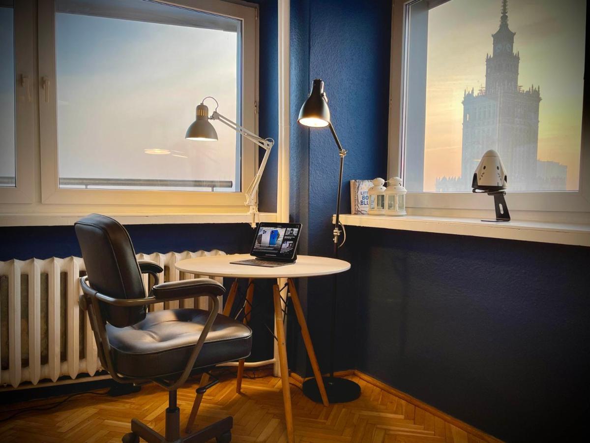 Super Apartament Blue Scisle Centrum Dwie Linie Metra Netflix Wifi 300 Mbs Panorama Miasta Warschau Buitenkant foto