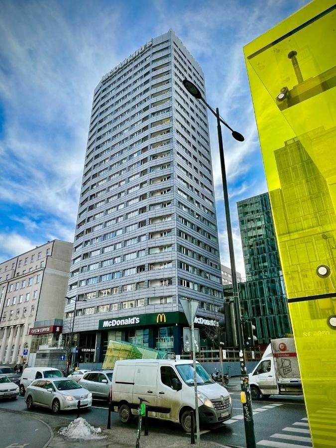 Super Apartament Blue Scisle Centrum Dwie Linie Metra Netflix Wifi 300 Mbs Panorama Miasta Warschau Buitenkant foto