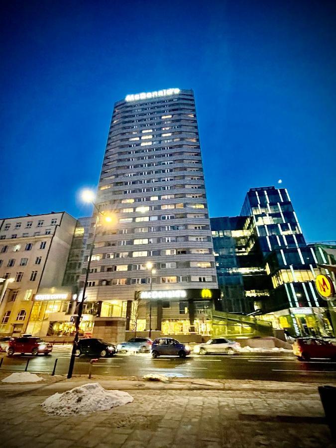 Super Apartament Blue Scisle Centrum Dwie Linie Metra Netflix Wifi 300 Mbs Panorama Miasta Warschau Buitenkant foto