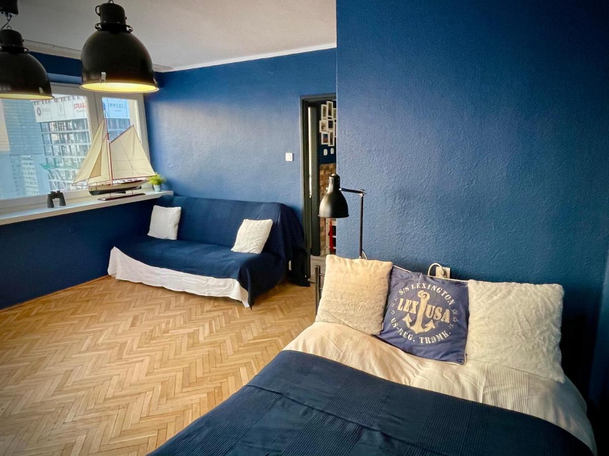 Super Apartament Blue Scisle Centrum Dwie Linie Metra Netflix Wifi 300 Mbs Panorama Miasta Warschau Buitenkant foto