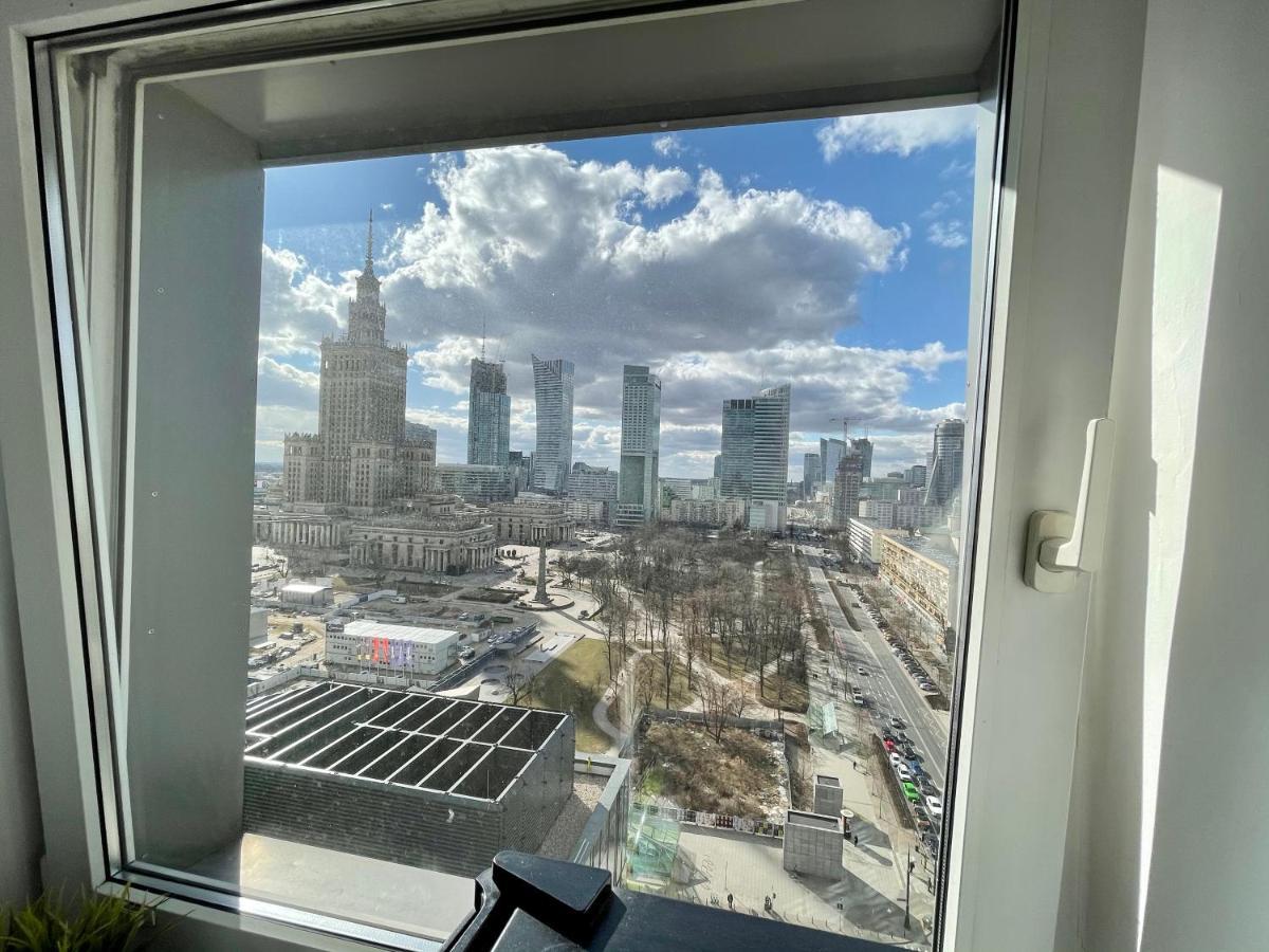 Super Apartament Blue Scisle Centrum Dwie Linie Metra Netflix Wifi 300 Mbs Panorama Miasta Warschau Buitenkant foto